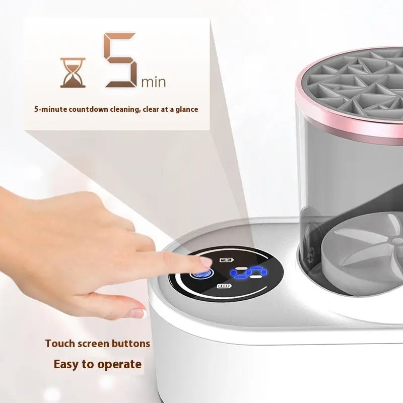 Premium Electric Makeup Brush Cleaner & Dryer Stand + special gift 🎁 velvet vial
