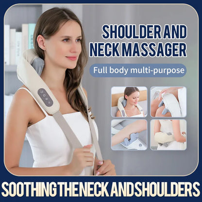 Deep Kneading Rechargeable Neck & Shoulder Massager with Heat