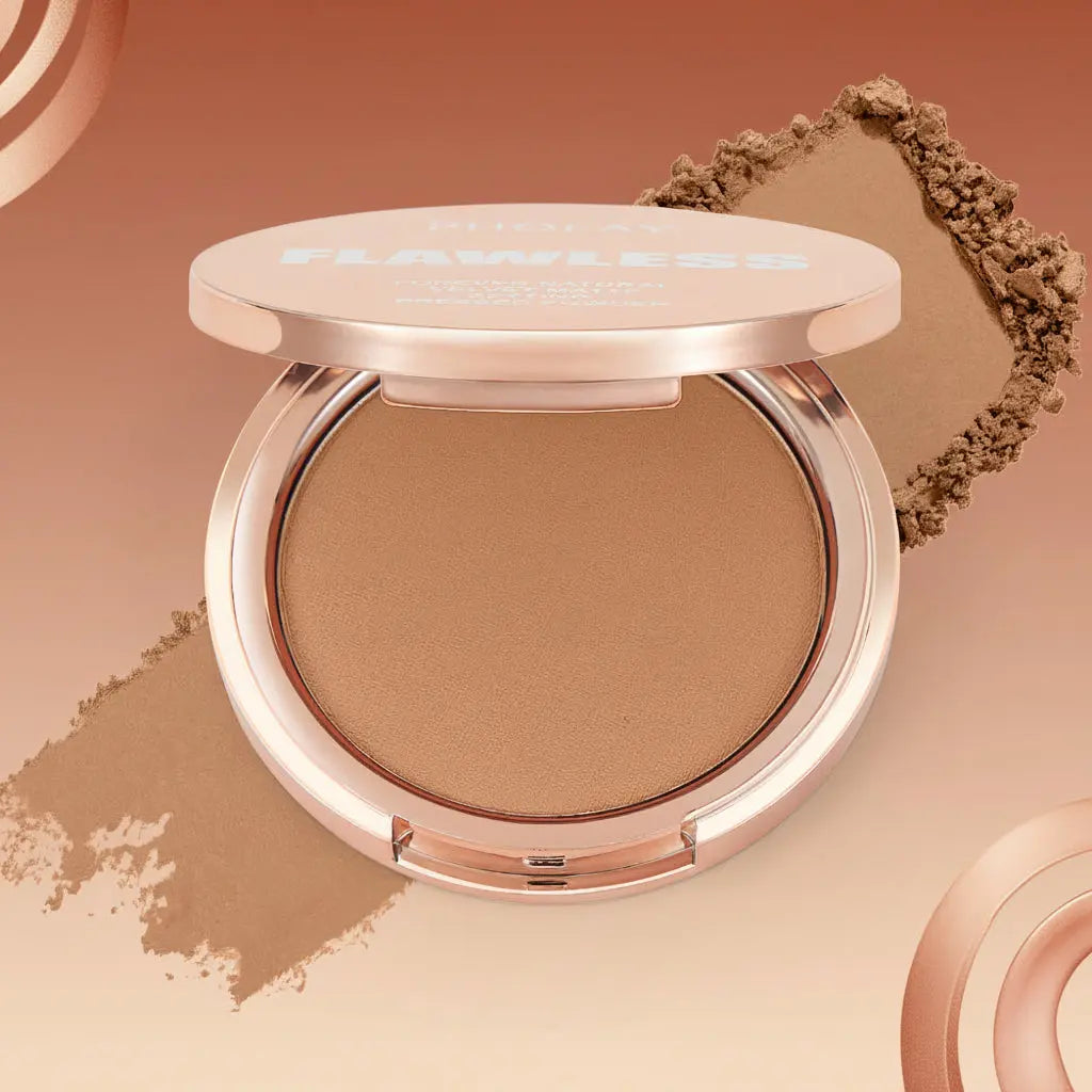 PHOFAY Matte Setting Pressed Powder - Flawless Oil-Control Formula velvet vial