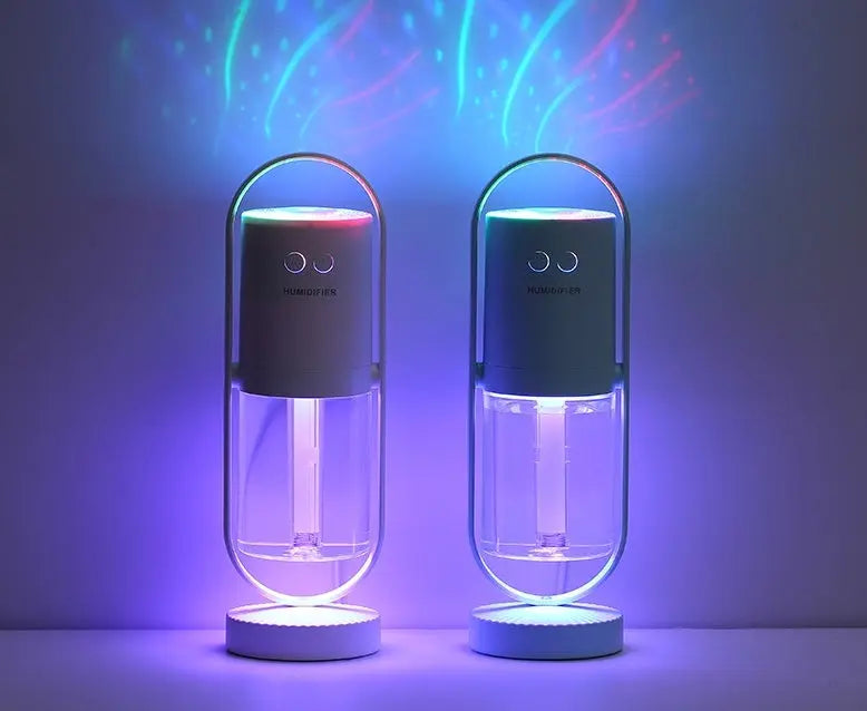 Magic Shadow Projection Humidifier - USB Ultrasonic Mist Maker with Night Light velvet vial