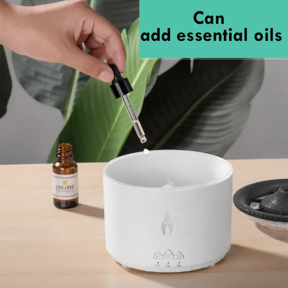 Volcano Flame Aromatherapy Humidifier essential oil compatibility- Jellyfish Smoke Ring Diffuser velvet vial