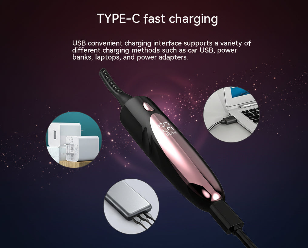 Heated Electric Eyelash Curler - USB Rechargeable