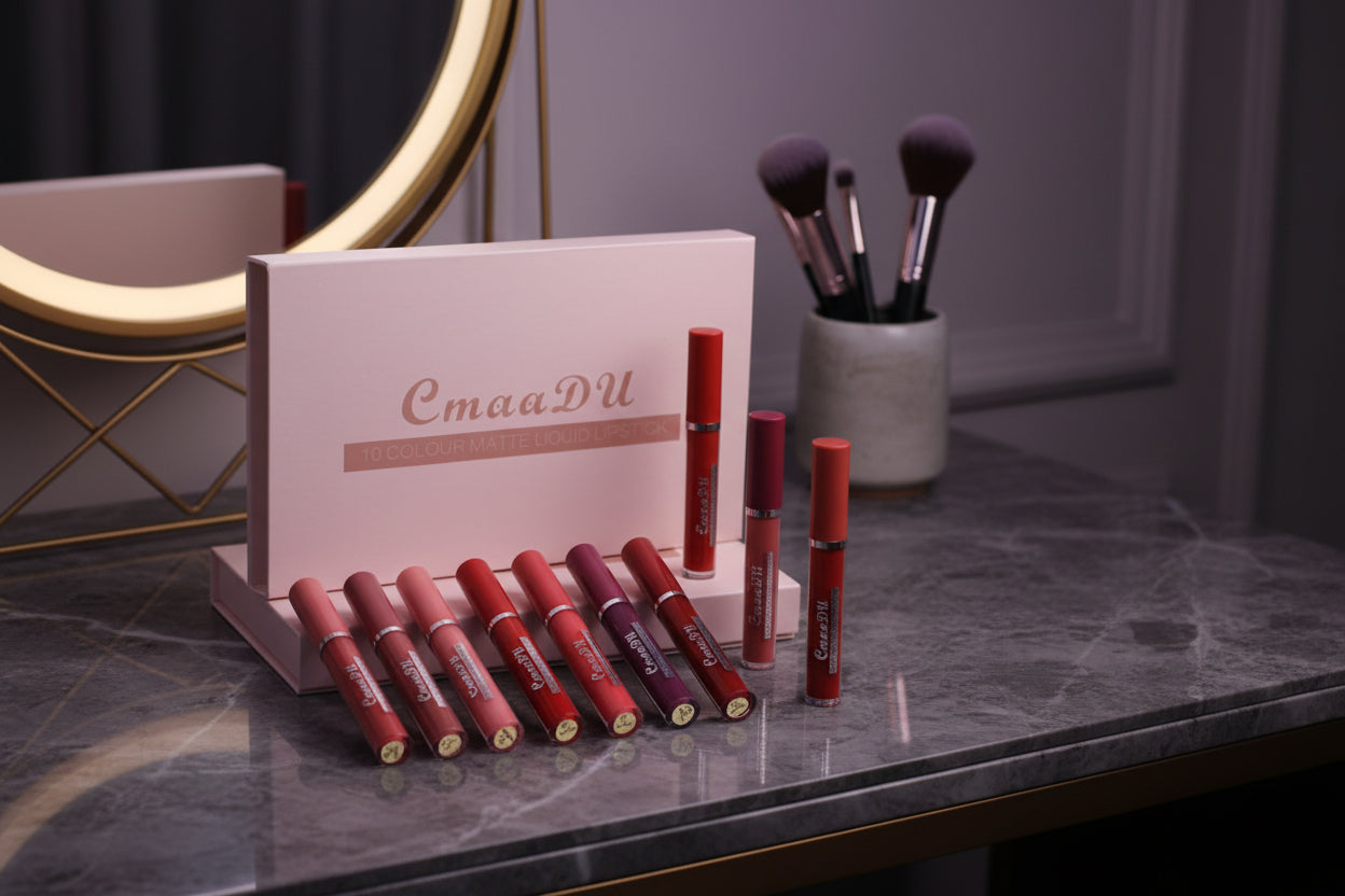 Long-Wear Waterproof Matte Lipstick - Non-Transfer Formula