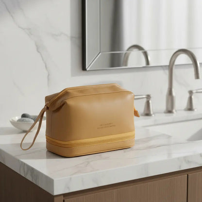 Luxurious Travel Cosmetic Bag - Vegan PU Leather cosmetic Organizer