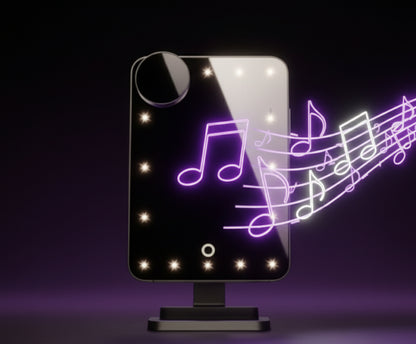 LED Makeup Mirror with Bluetooth Speaker - 3-in-1 Vanity Essential