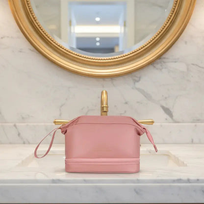 Luxurious Travel Cosmetic Bag - Vegan PU Leather cosmetic Organizer